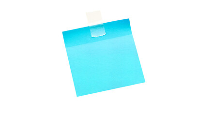 Sticky note reminder. Post it note paper. blue sheets for notes isolated with clipping path on background.