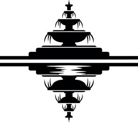 Symmetrical black fountain graphic vector illustration design