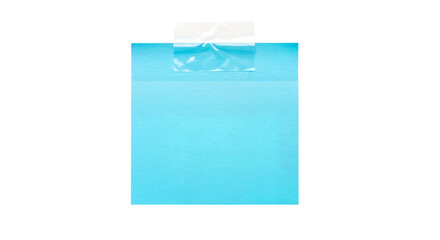Sticky note reminder. Post it note paper. blue sheets for notes isolated with clipping path on...