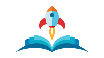 Rocket launching from an open book education learning