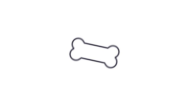 Dog bone rotation animation. Simple vector shape motion graphic animation.