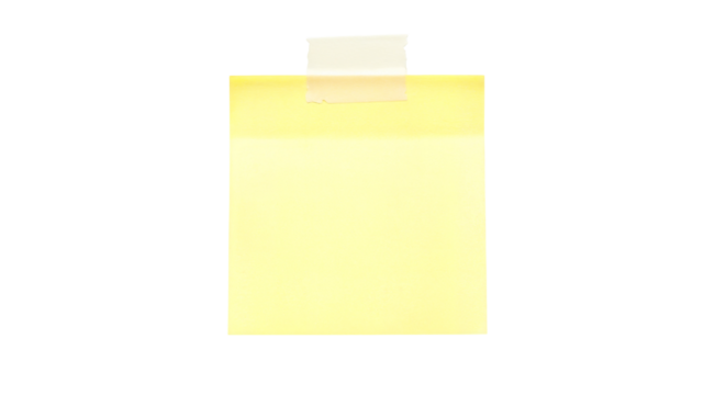 Sticky note reminder. Post it note paper. Yellow sheets for notes isolated with clipping path on background.