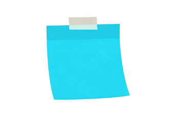 Sticky note aqua with tape isolated on transparent background