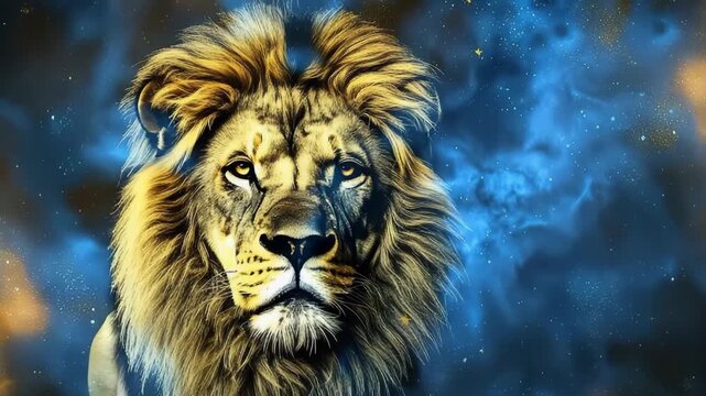Abstract composition with concept of Leo zodiac sign symbol