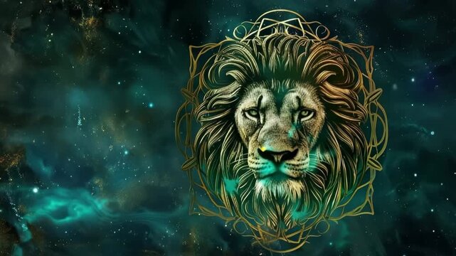 Abstract composition with concept of Leo zodiac sign symbol