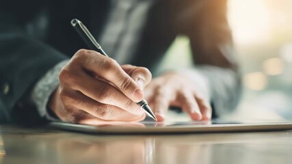 Closeup of hands editing resume on tablet using AIpowered optimization app streamlining skills and experience for recruiter appeal.