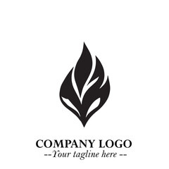 Leaf Logo Symbol Black on White Background in Elegant Minimalist Vector Design for Eco Branding