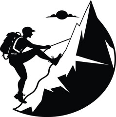 rock climbing climber silhouette mountain climber