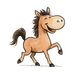 PNG Cheerful cartoon horse illustration