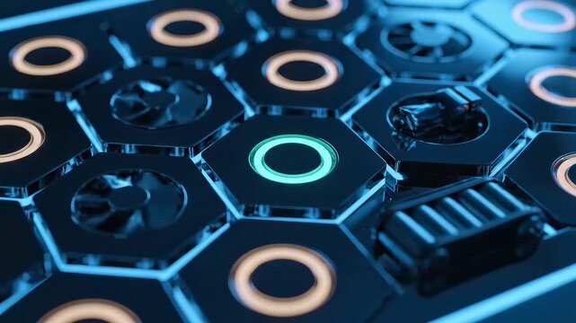 Digital Transformation - IoT Predictive Maintenance: Device health ring transitions amber?mint while noise cloud evaporates.