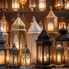 Decorative lanterns in warm lighting
