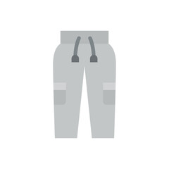 Light Gray Jogger Pants Outline Icon With Drawstring Waistband And Pockets On Transparent Background Casual Menswear Fashion Apparel