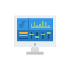 Desktop Computer Displaying Music Production Software With Equalizer Sliders And Notes On A Transparent Background