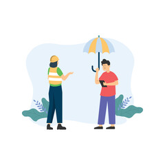 Customer Assistance Vector Illustration Which can easily edit or modify