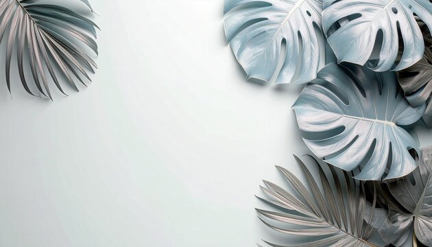 Abstract tabletop background with mint leaves and copy space for text