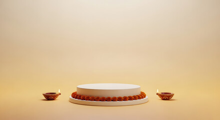 diwali product background with podium, festival display