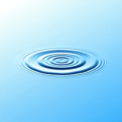 Calm blue water with concentric ripple rings on a smooth surface