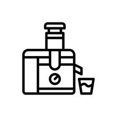 Kitchen Appliance Outline Icon for Juicing Fresh Fruit and Vegetables With Transparent Background