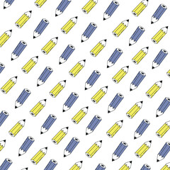 Seamless pen vector pattern with creative line art design. Perfect for stationery backgrounds, school projects, and digital artwork illustration 