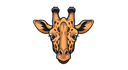 Fototapeta premium Adorable giraffe face with expressive eyes, a perfect design for wildlife lovers, children's books, and conservation projects looking for a cute mascot