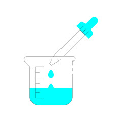 test tube with blue liquid