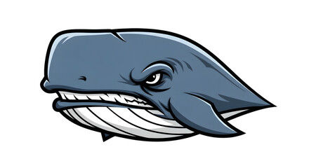 Fototapeta premium Fierce whale mascot with intense gaze, perfect for sports team logos or branding, a captivating emblem of power, strength, and determination in esports