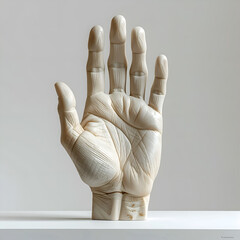 Stylized Anatomical Hand Sculpture with Exposed Muscle Fibers for Art or Anatomy Display  