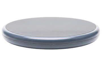 Modern round wireless charging pad isolated with transparent background