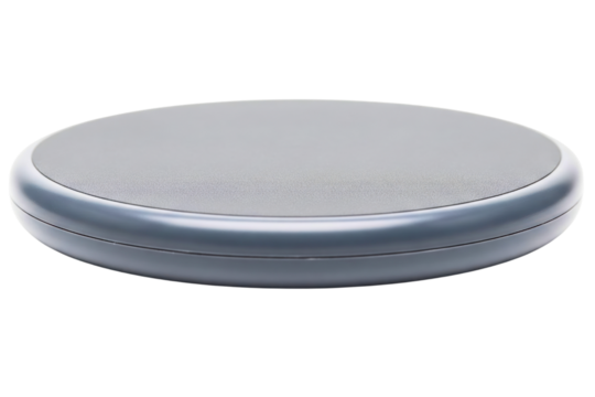 Modern round wireless charging pad isolated with transparent background