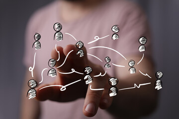 Abstract visual of digital human connections. Ideal for concepts of teamwork, global business, social networking, and professional communication