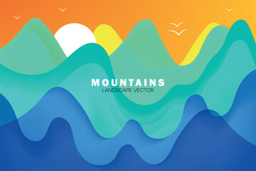 Mountain Landscape. Mountainous Terrain. Abstract nature background