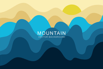 Mountain Landscape. Mountainous Terrain. Vector Illustration. Abstract Background