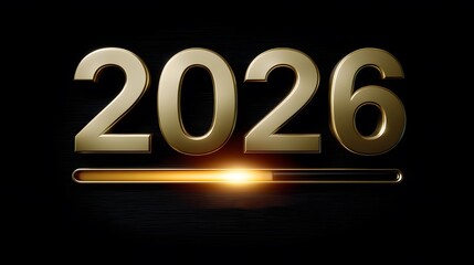 Modern 2026 Typography with Futuristic Lighting.  Modern 2026 Typography Inside on Black Background