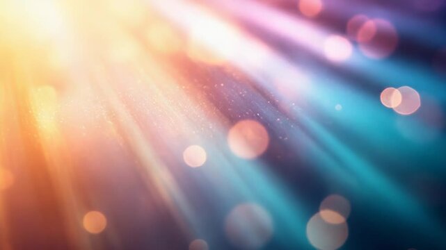 Abstract light rays with bokeh and sparkling particles