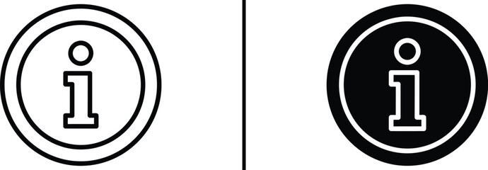 Information Icon, Info Symbol in Circle Vector Illustration
