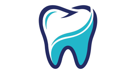 Stylized blue tooth logo isolated on transparent background