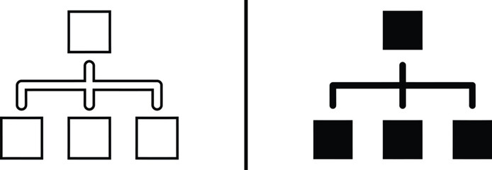Hierarchy Chart Icon, Organizational Structure Vector