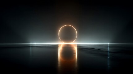 Radiant eclipse glowing reflection surface high resolution picture
