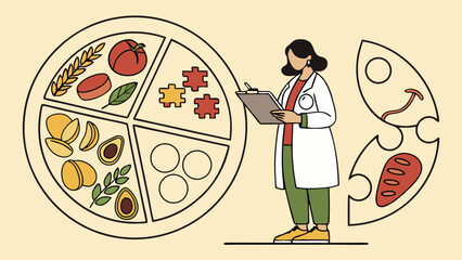 Balanced Diet Plan Nutrition Guide Healthcare Professional Food Chart Healthy Eating Illustration.