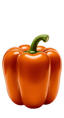 Realistic Orange Bell Pepper Isolated Background Healthy Food Ingredient