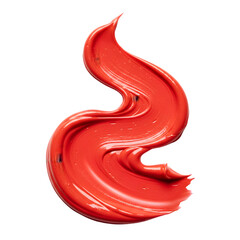 Realistic Orange Lipstick Swatch Isolated Transparent Background