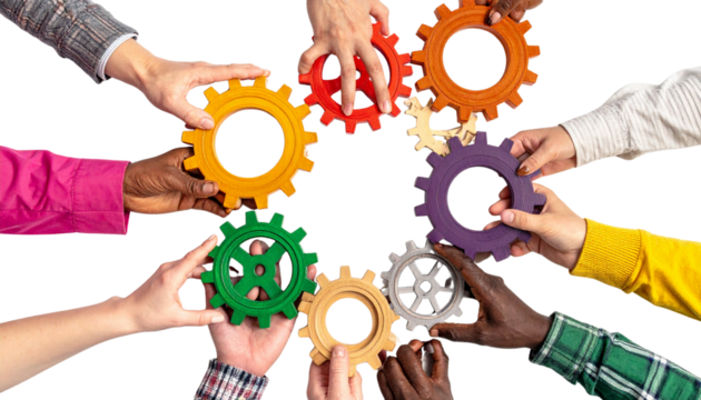 Teamwork and innovation concept bundle isolated on transparent background. - Powered by Adobe