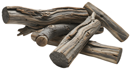 Realistic Pile Of Burning Embers And Logs Isolated