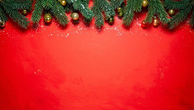 Flat red background captured from above, ideal for Christmas or New Year text overlays
