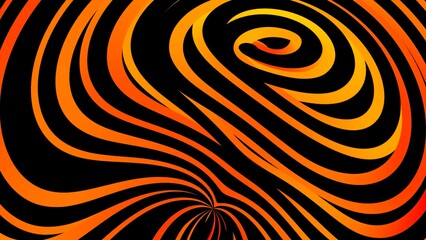 abstract spiral backgorund in orange and black