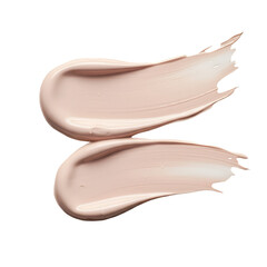 Realistic Swatches Of Light Beige Foundation Makeup Smears Isolated