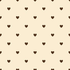 Brown Heart Polka Dot Seamless Pattern