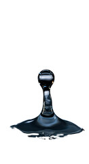 Realistic Water Splash Isolated On Black Background Blue