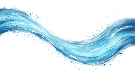 Realistic Water Splash Isolated On Black Background