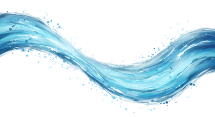 Realistic Water Splash Isolated On Black Background